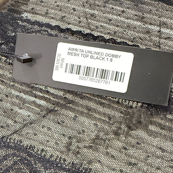MOTEL NWT Amrita Unlined Top in Dobby Mesh Black - Picture 4 of 12